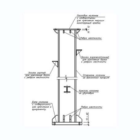 Чертеж колонны металлической